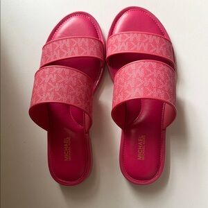 Michael Kors Vibrant Pink Slide Sandals